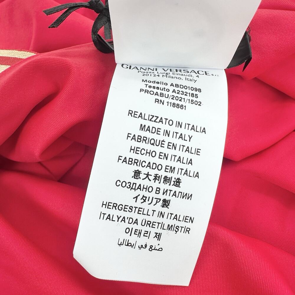 NWT Versace Greca Strap One Piece Swimsuit Size 1 / XS Red Gold $425 - Picture 9 of 10